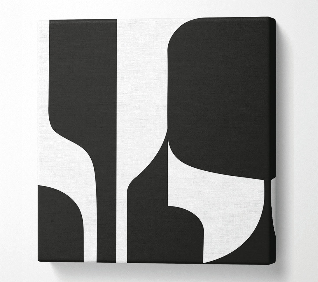  A Canvas Print of Black And White Shapes Canvas Print