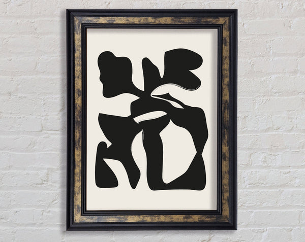 Black Abstract Splodge Framed Print