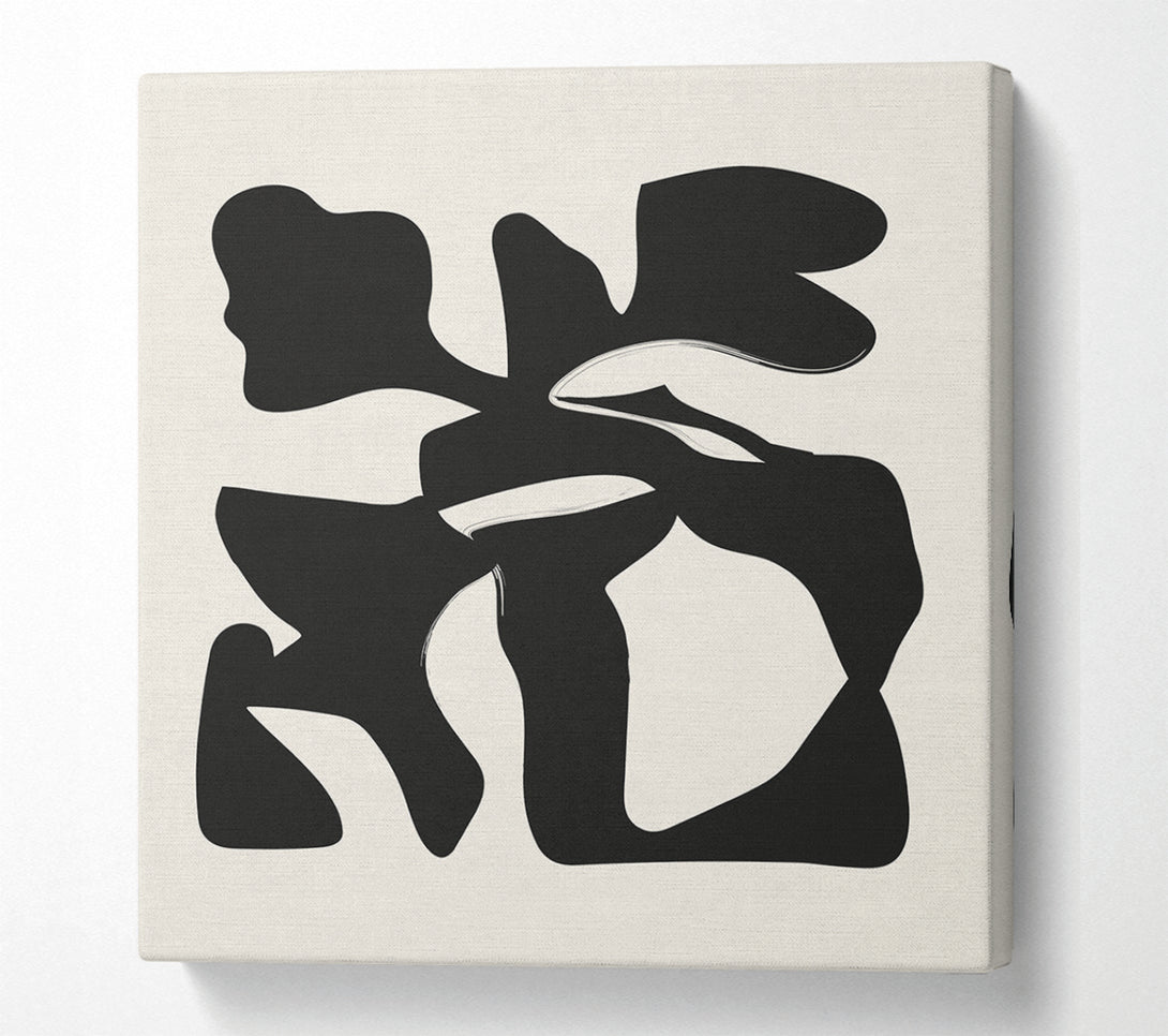 A Canvas Print of Black Abstract Splodge Canvas Wall Art