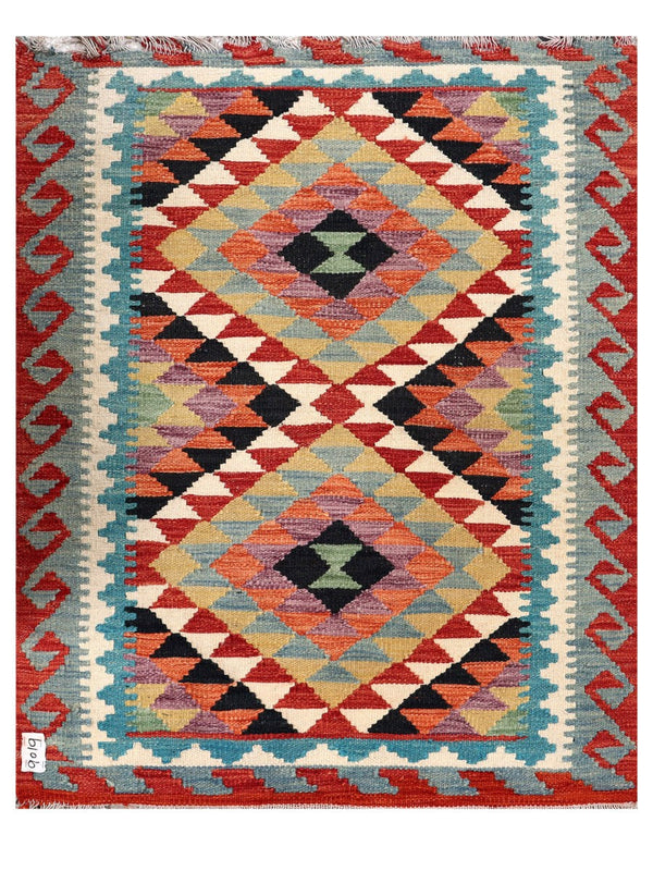 Maimana Afghanistan Kilim Rug - 118 x 95 cm