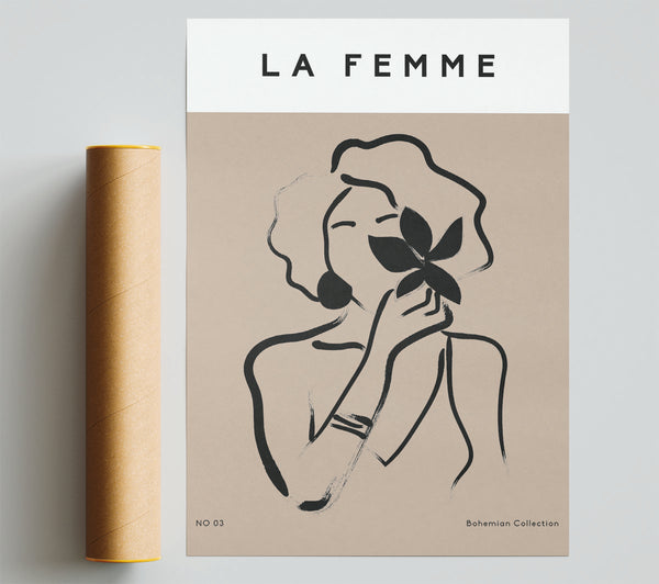 Lady With Flower Poster