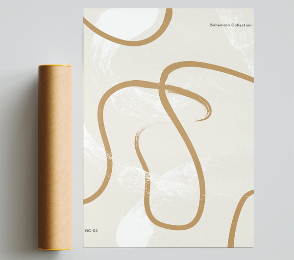 Beige Swirls Poster