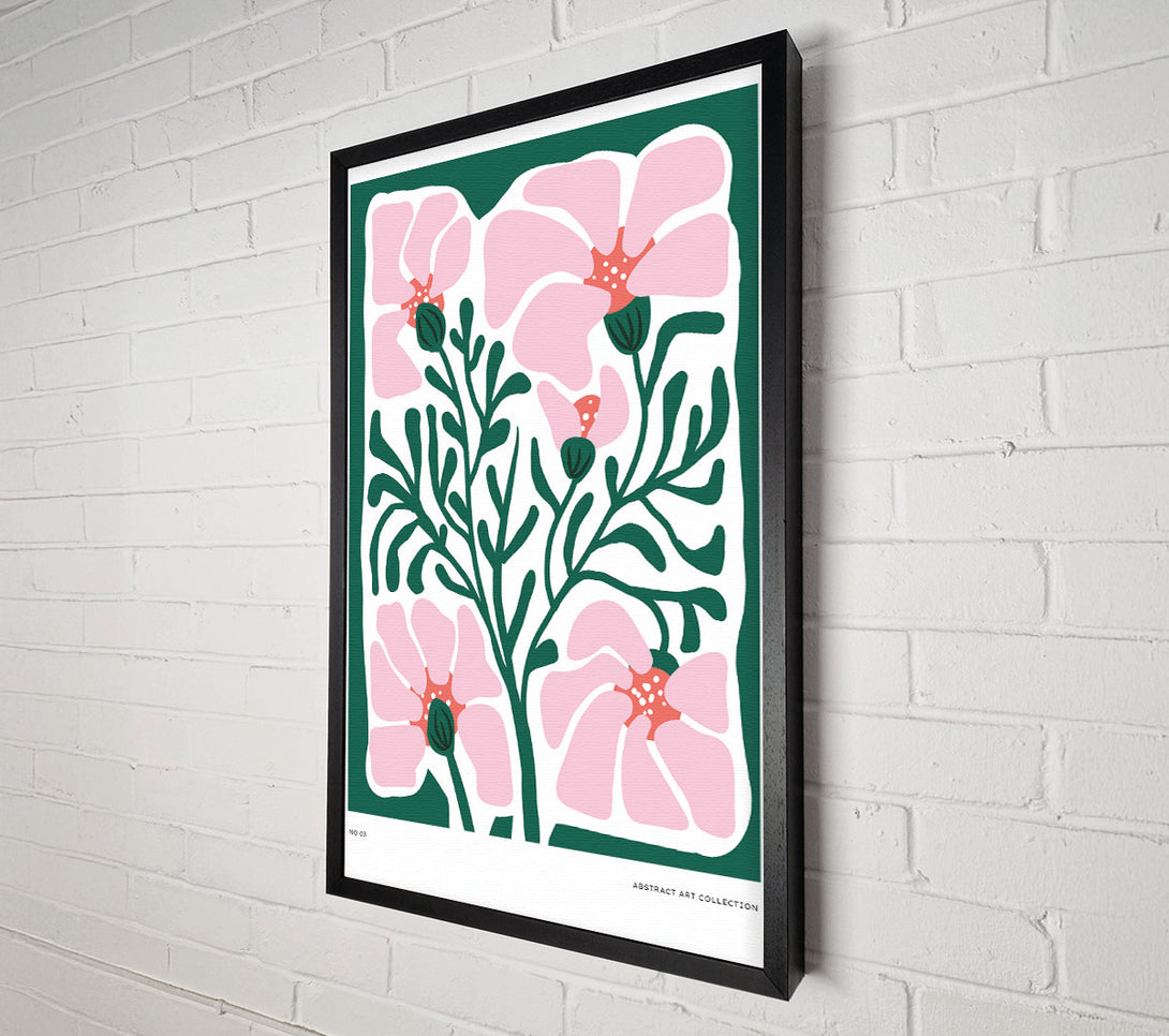  A Canvas Print of Pink Flowers On Green Canvas Print
