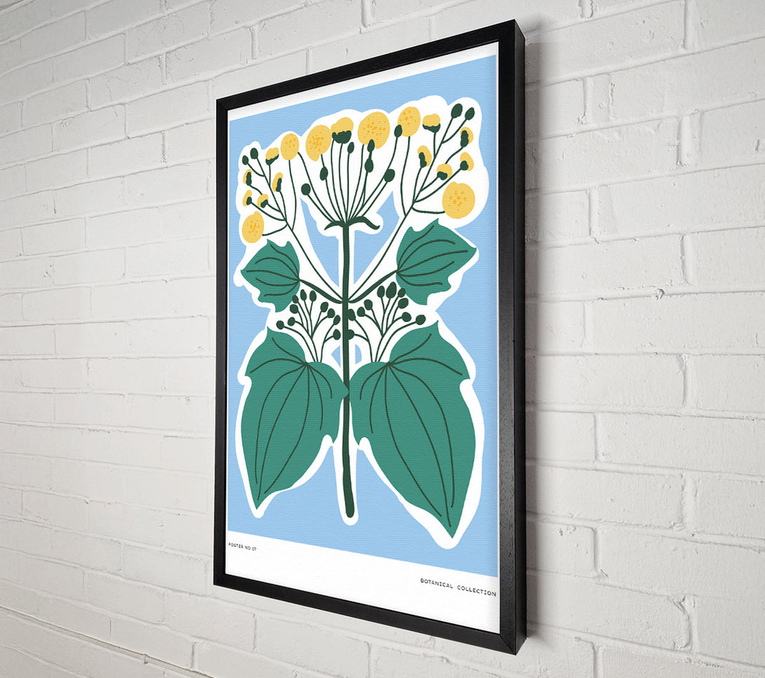  A Canvas Print of Yellow Flowers On Pastel Blue Canvas Art