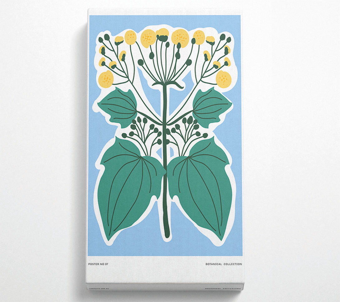  A Canvas Print of Yellow Flowers On Pastel Blue Canvas Art