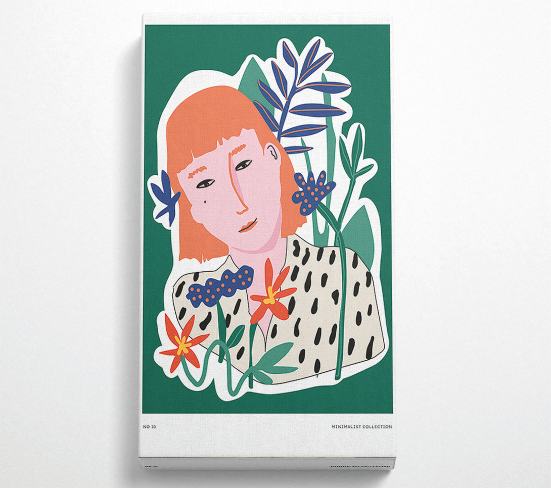  A Canvas Print of Red Head Woman Floral Canvas Wall Art
