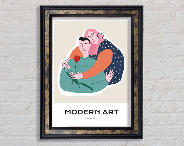 A Hug Between Lovers Framed Print