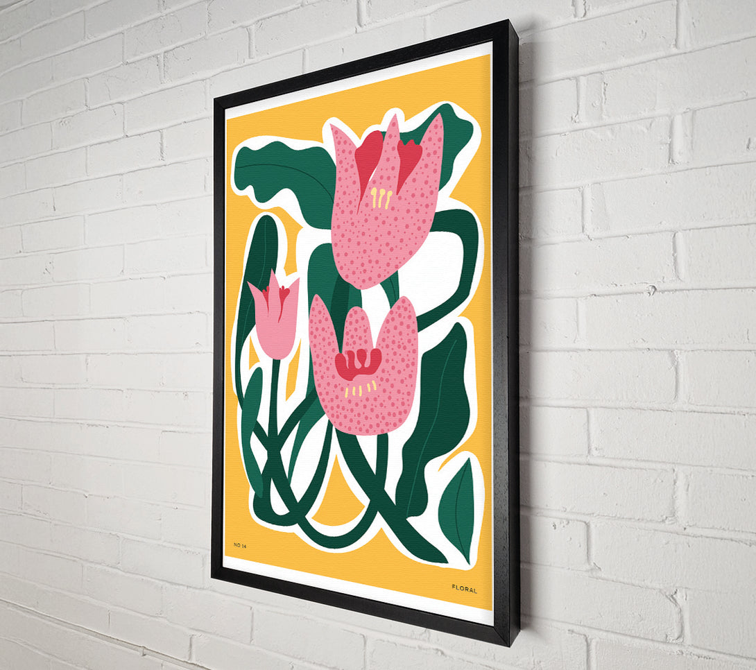  A Canvas Print of Pink Tulip Leaves Canvas Wall Art