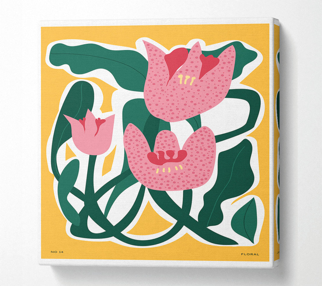  A Canvas Print of Pink Tulip Leaves Canvas Wall Art