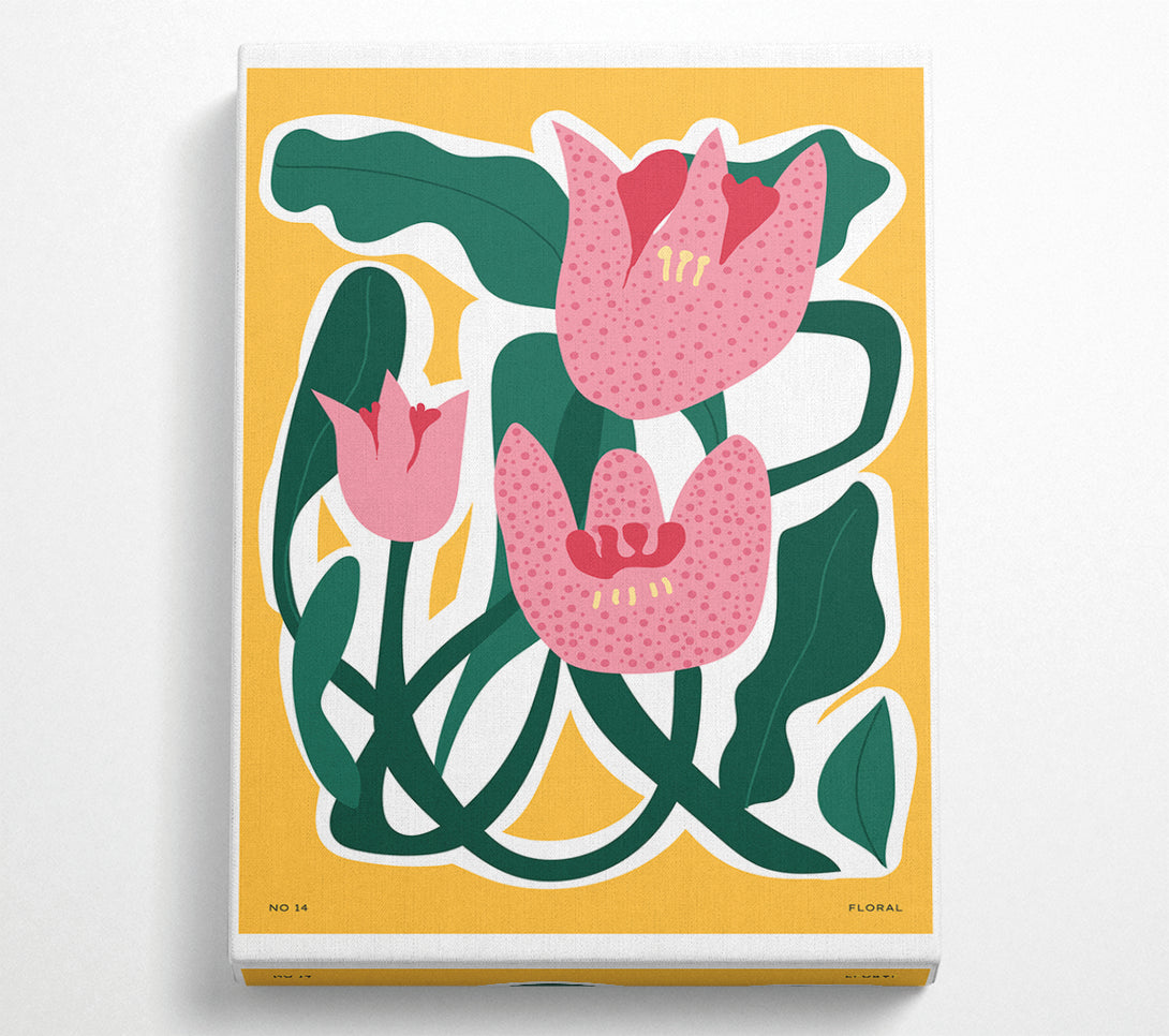  A Canvas Print of Pink Tulip Leaves Canvas Wall Art