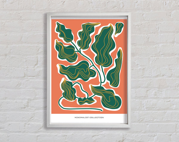 Orange And Green Leaves Framed Print