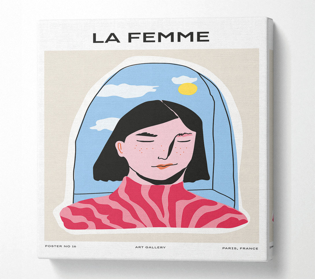  A Canvas Print of Woman Thinking At The Window Canvas Print