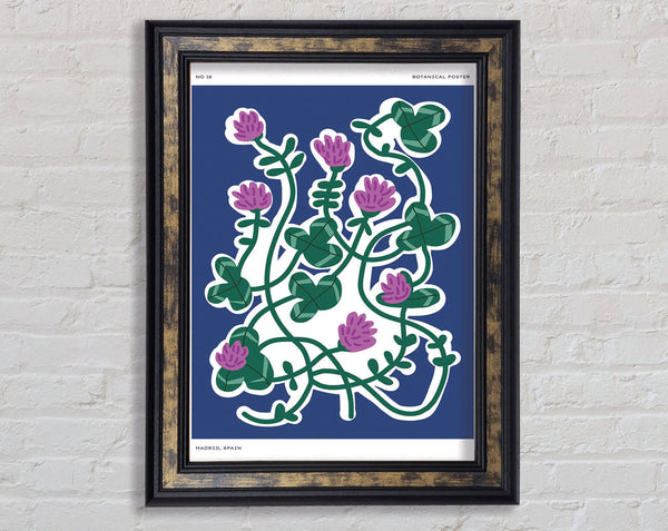 Spring Time Flowers On Purple Framed Print