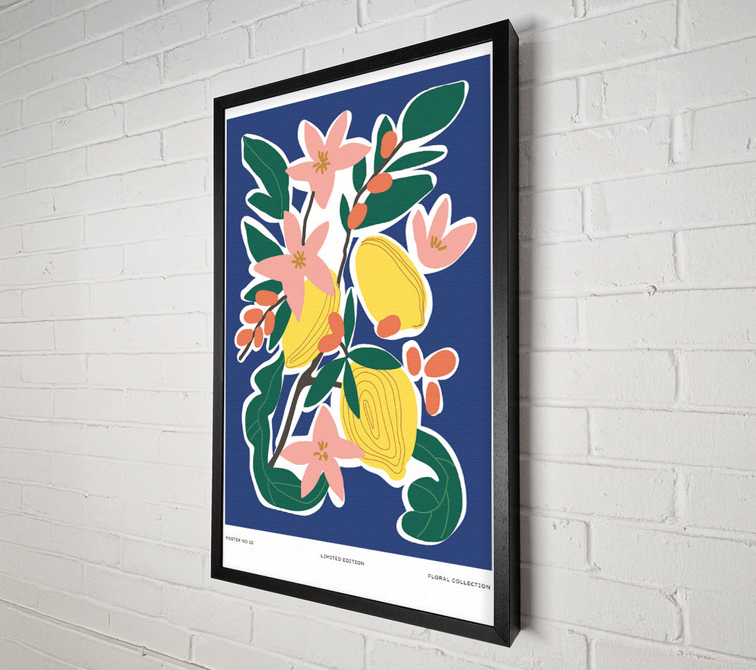  A Canvas Print of Lemons And Flowers Canvas Print