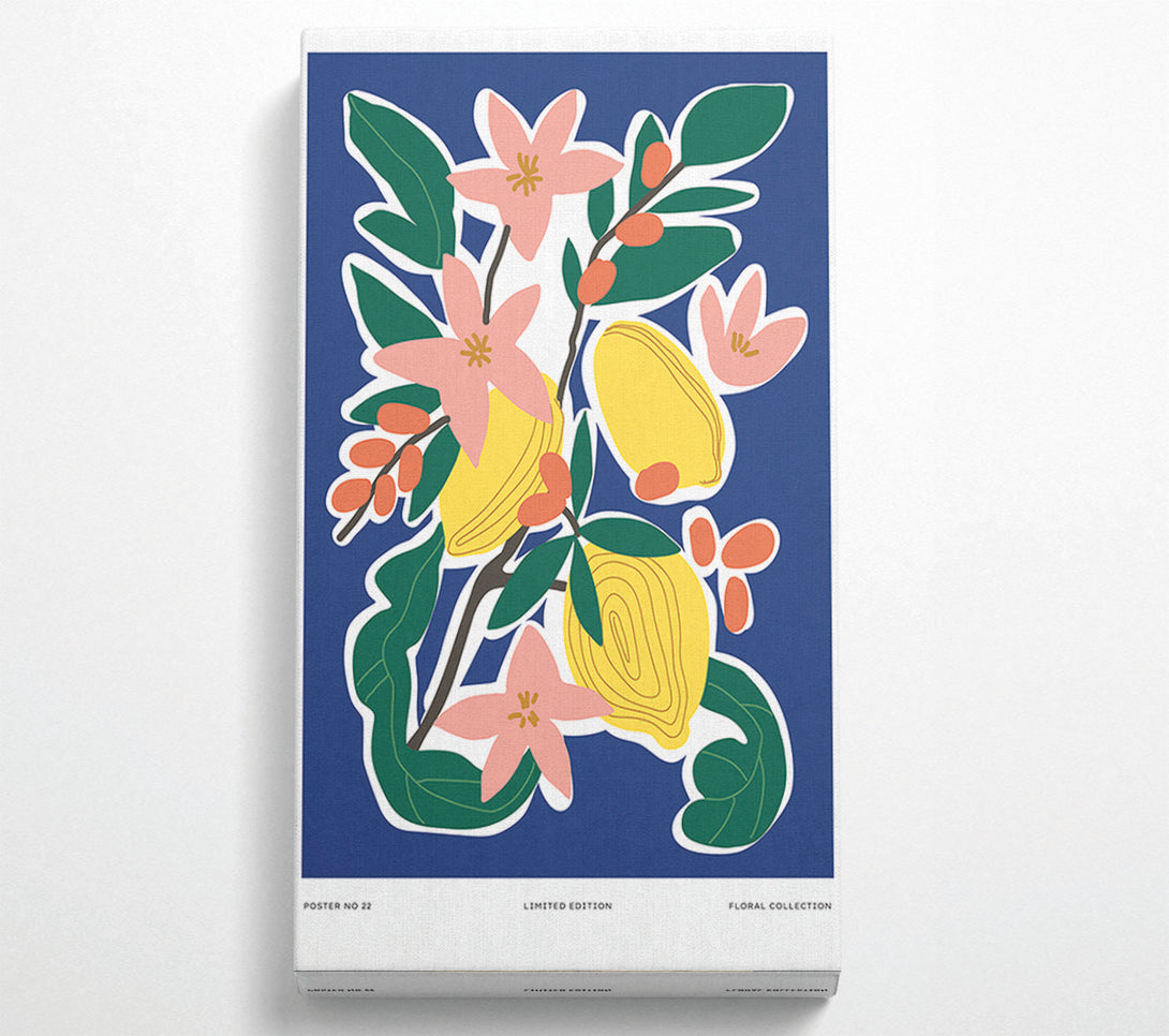  A Canvas Print of Lemons And Flowers Canvas Print