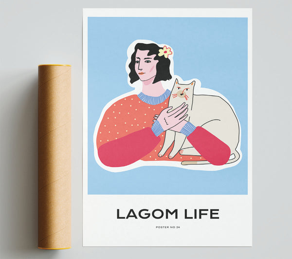 Lagom Life Cat Print
