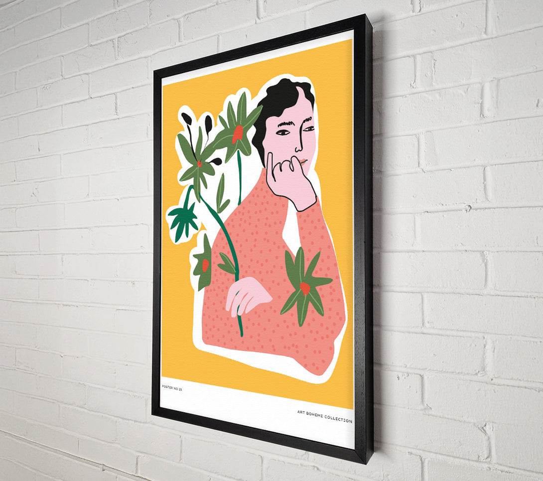  A Canvas Print of Thinking Flower Woman Canvas Print