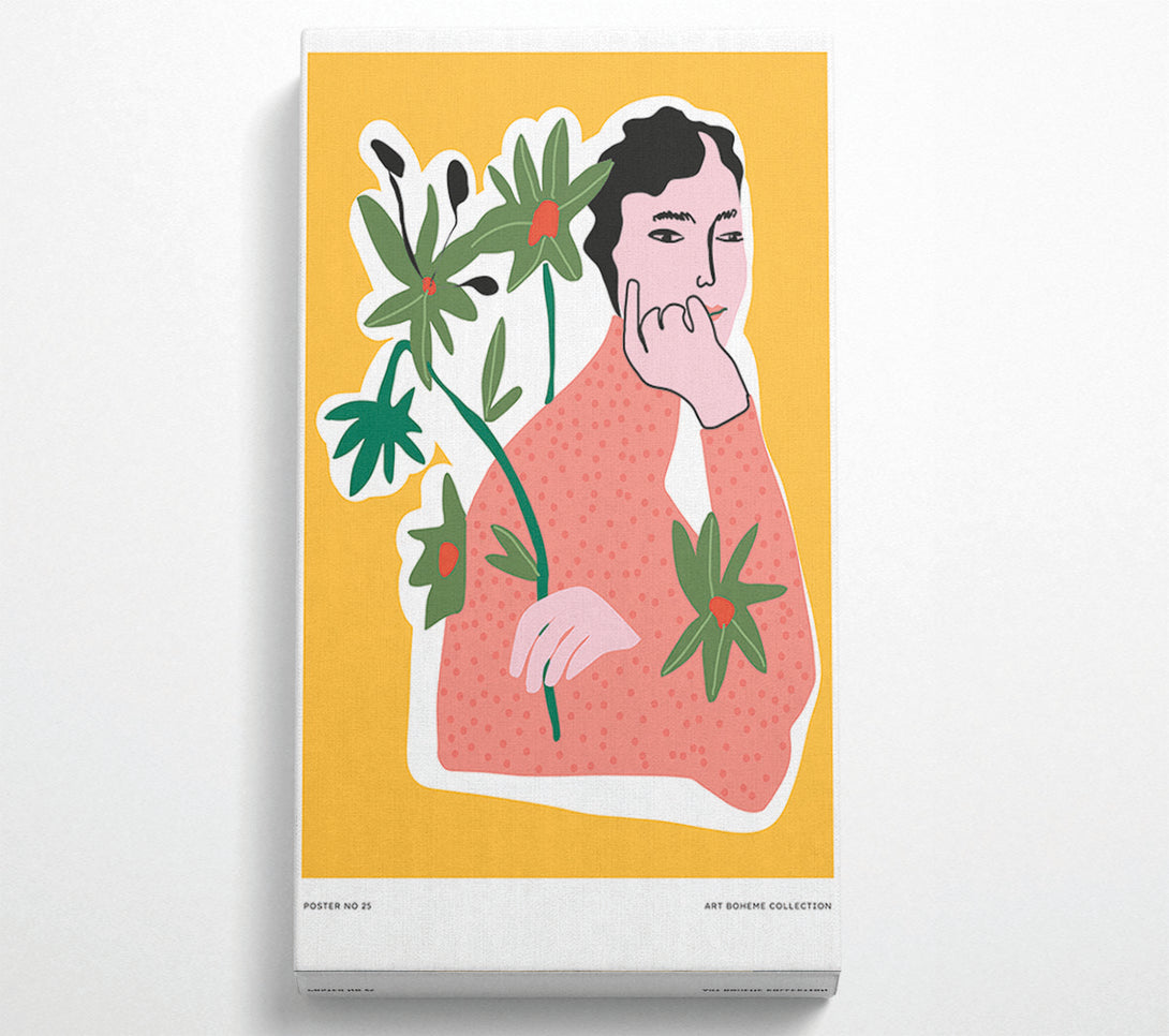  A Canvas Print of Thinking Flower Woman Canvas Print