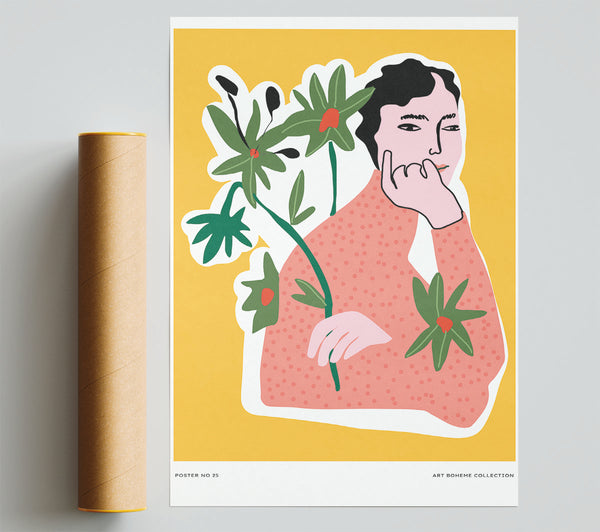 Thinking Flower Woman Giclee Print