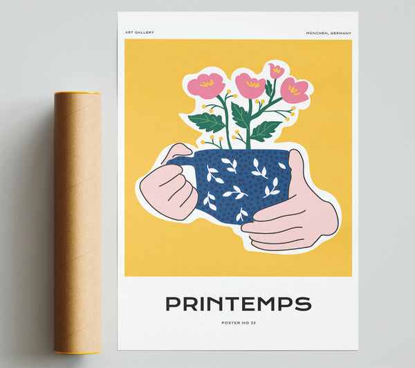 Cup Of Flowers Poster