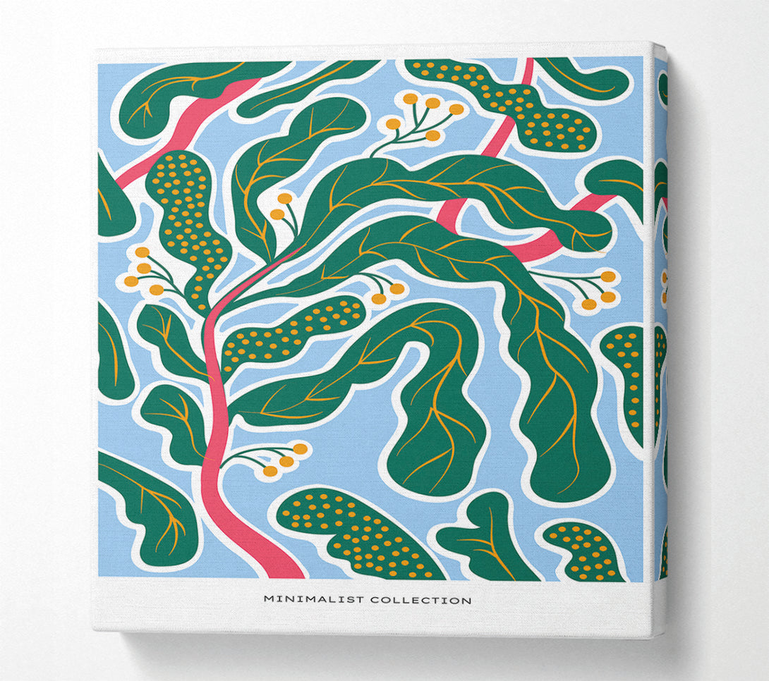  A Canvas Print of Green Leaves And Red Twigs Canvas Print