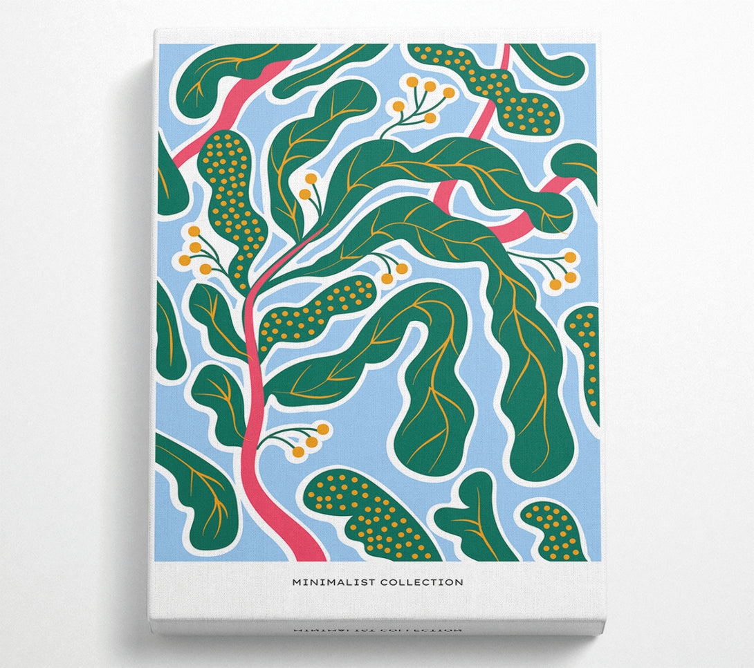  A Canvas Print of Green Leaves And Red Twigs Canvas Print