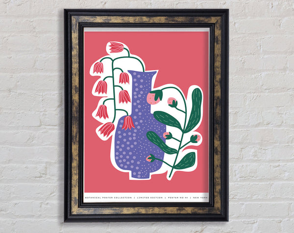 Lilac Vase Of Flowers Framed Print