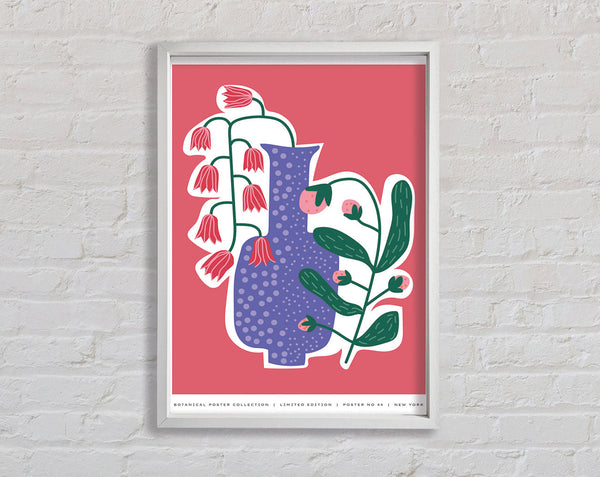 Lilac Vase Of Flowers Framed Print