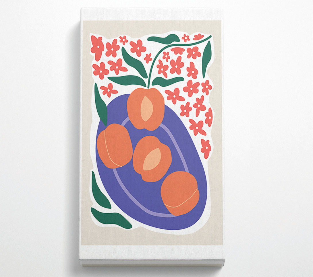  A Canvas Print of Peaches On A Plate Canvas Print