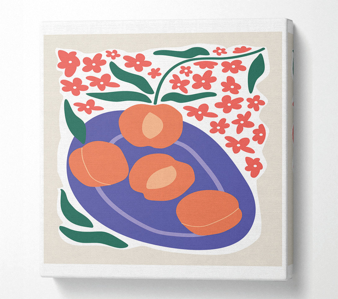  A Canvas Print of Peaches On A Plate Canvas Print