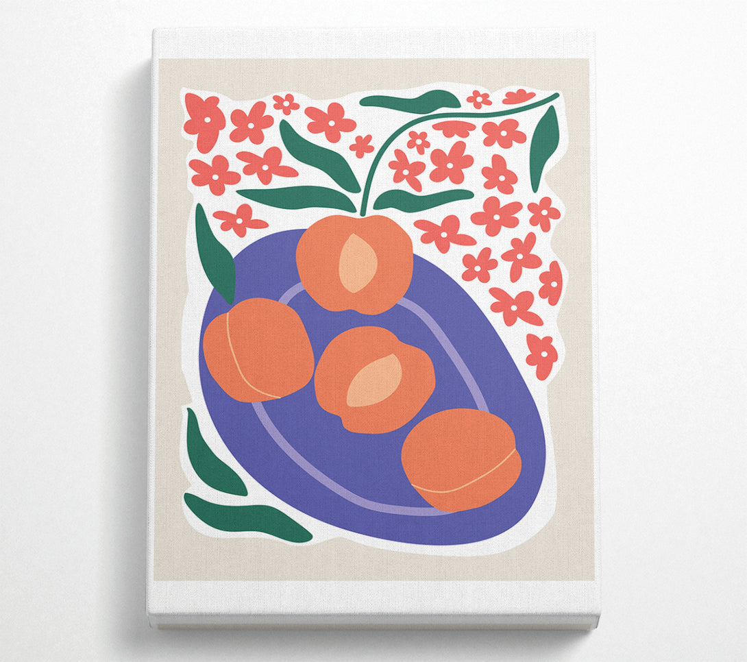  A Canvas Print of Peaches On A Plate Canvas Print