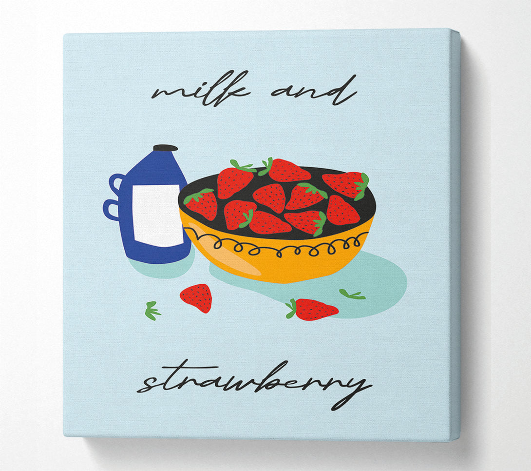  A Canvas Print of Milk And Strawberry Canvas Art
