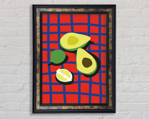 Table Cloth Avacodo Framed Print