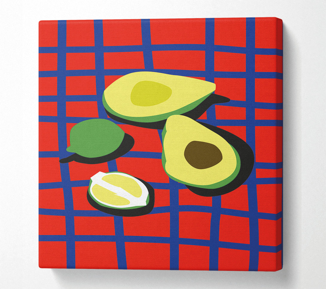  A Canvas Print of Table Cloth Avacodo Canvas Art