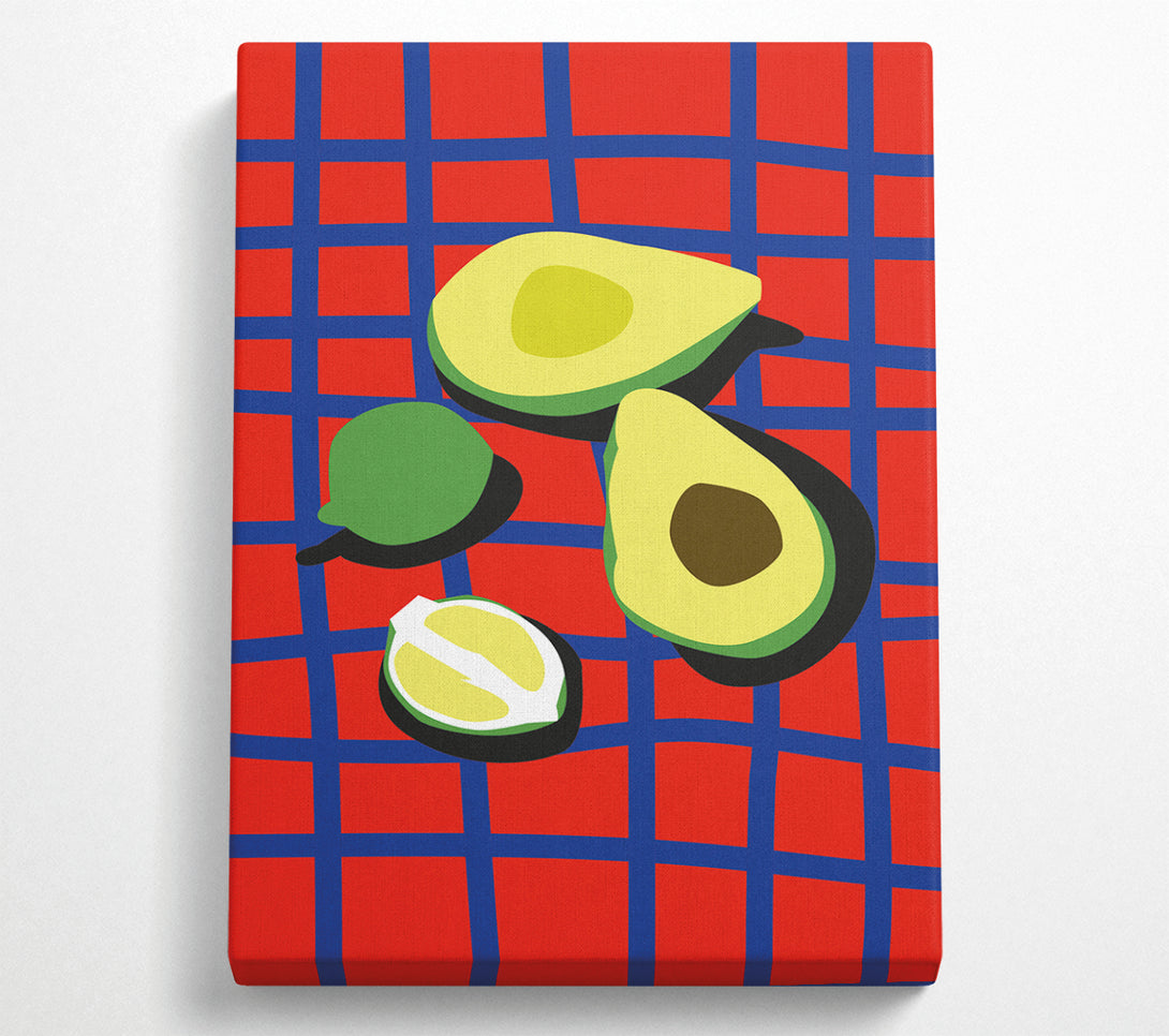  A Canvas Print of Table Cloth Avacodo Canvas Art