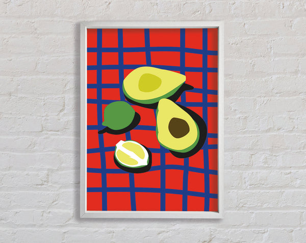 Table Cloth Avacodo Framed Print