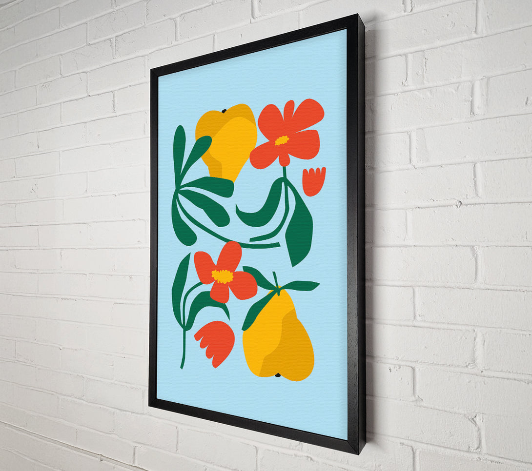  A Canvas Print of Pears And Flowers Canvas Art