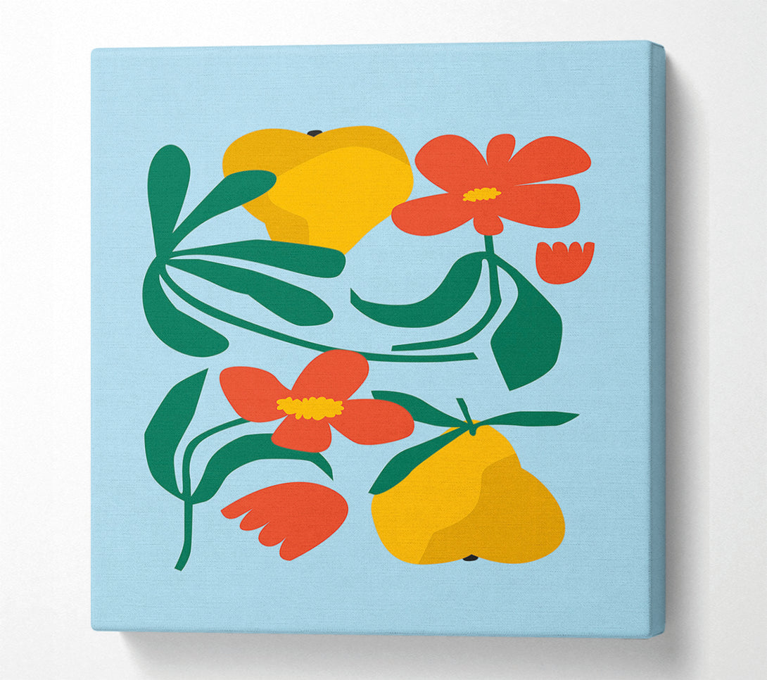  A Canvas Print of Pears And Flowers Canvas Art