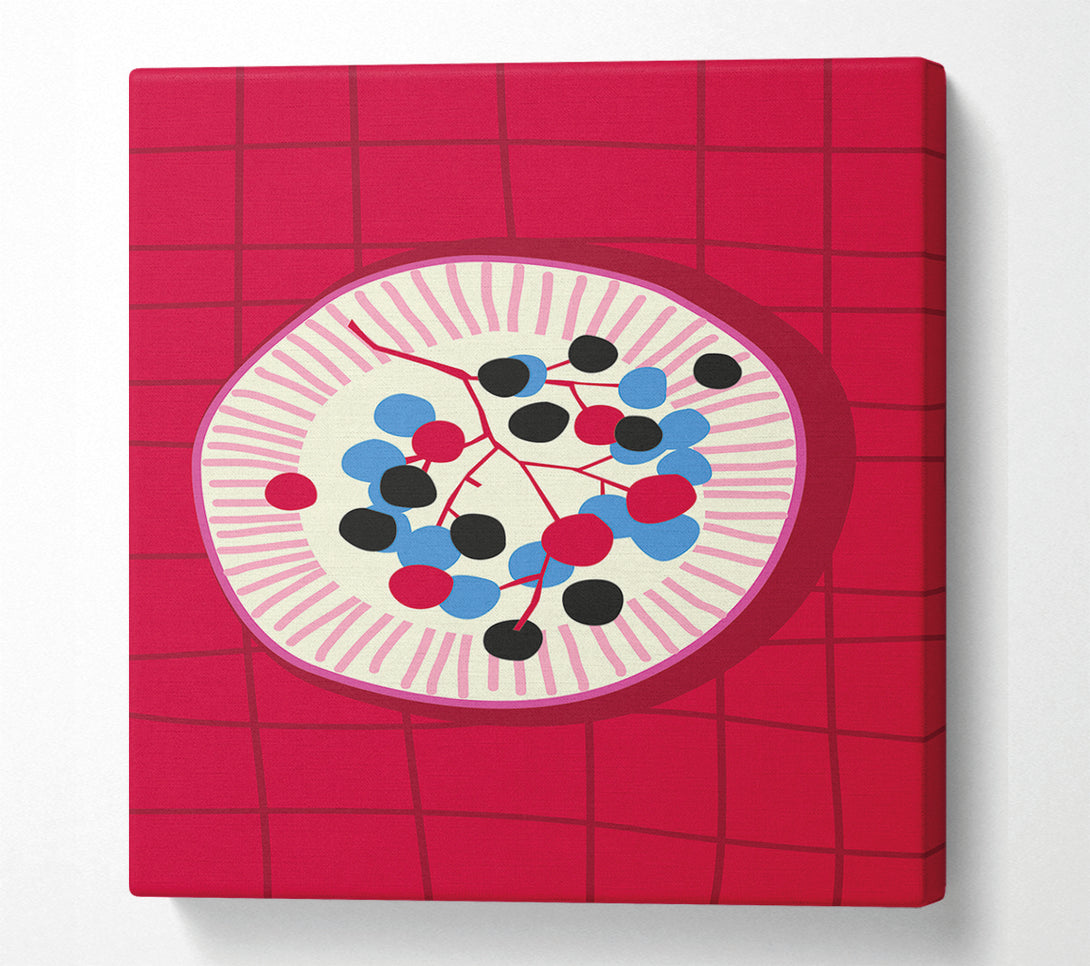  A Canvas Print of Berries On A Plate Canvas Wall Art