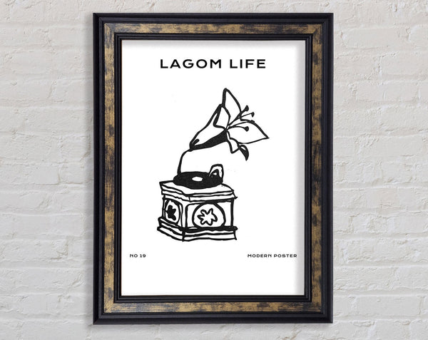 Flower Head Grammaphone Framed Print