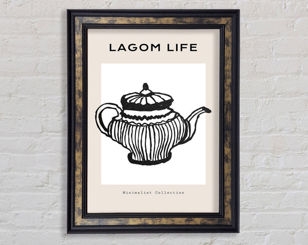 Teapot Illustration Framed Print