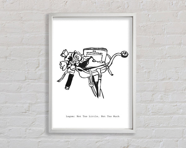 Bicycle Handle Bar Flowers Framed Print