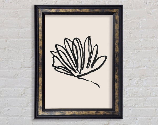 Squiggle Leaf Lines Framed Print