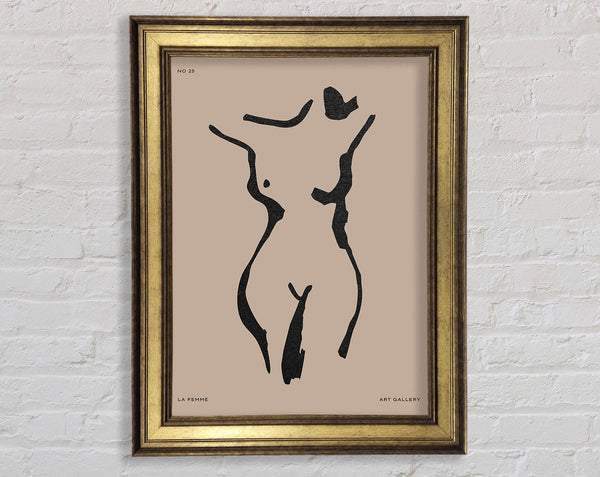 Natural Form Beige Framed Print