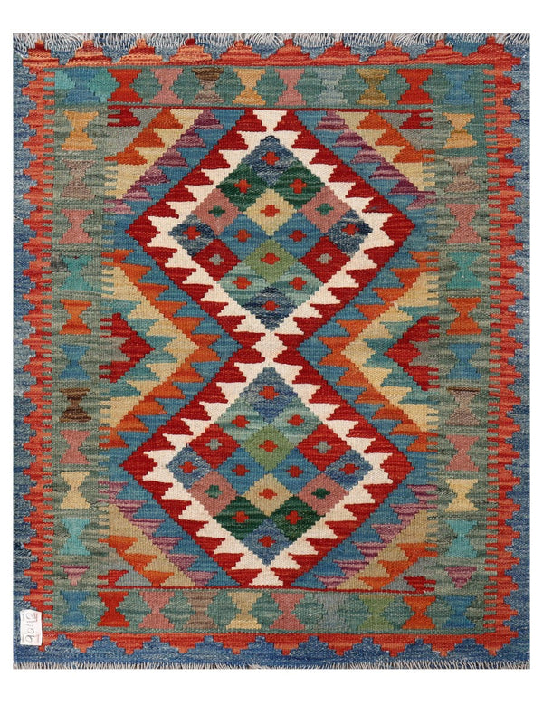 Maimana Afghanistan Kilim Rug - 107 x 87 cm