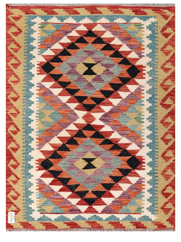 Maimana Afghanistan Kilim Rug - 118 x 88 cm