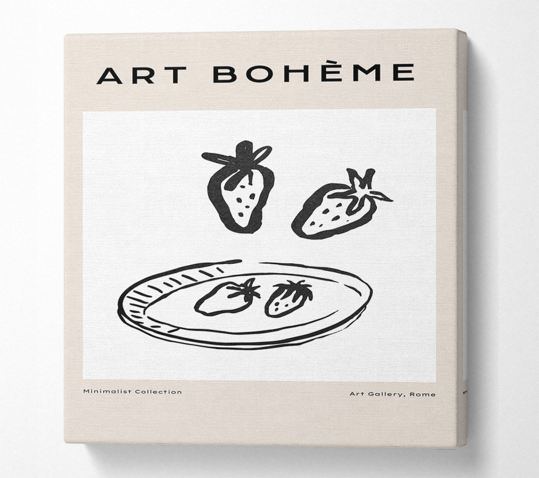  A Canvas Print of Strawberries On A Plate Canvas Wall Art