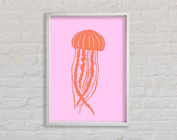 Orange Qualle auf Rosa