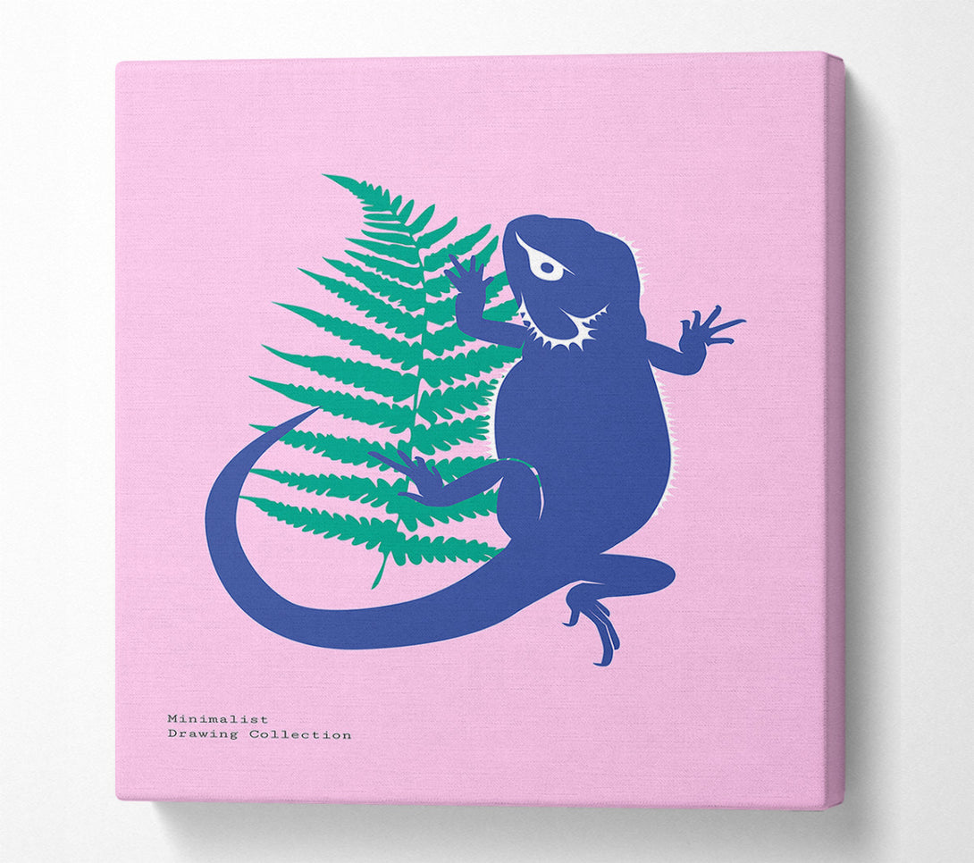  A Canvas Print of Bearded Dragon And Fern Canvas Art