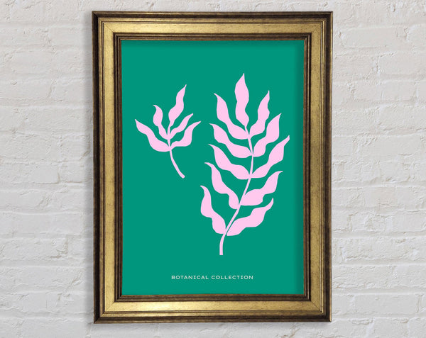 Bohemian Leaves On Green Framed Print